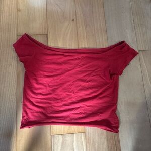 H&M Red Off-Shoulder Crop Top